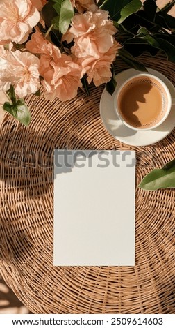 Similar – Image, Stock Photo Delicate spring morning | pale pink cherry blossom branches in front of a mint-colored wall in the mist.