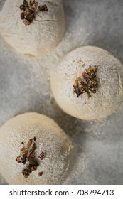 Overhead View Of Unbaked With Cardamom On Wax Paper