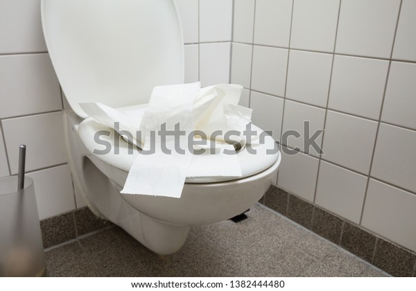 Overhead View Used Crumpled White Toilet Stock Photo (Edit Now) 1382444480