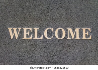 Overhead View Of Welcome Mat Outside