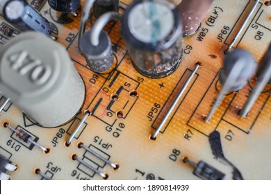 Overheated area on the printed circuit board.