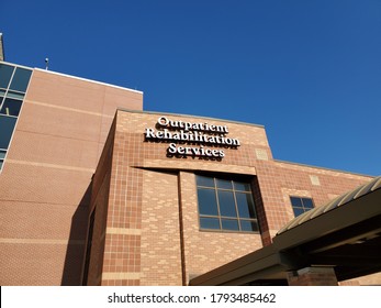 Overland Park, Kansas / USA - August 3 2020: Sign For Outpatient Rehabilitation Services At St. Luke's South Hospital