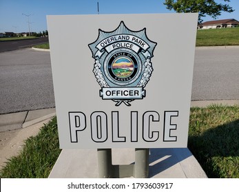 Overland Park, Kansas / USA - August 3 2020: Sign For City Of Overland Park Police Department