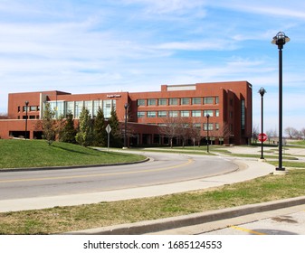 Overland Park, Kansas / USA - March 25, 2020: Johnson County Community College On A Sunny Spring Day