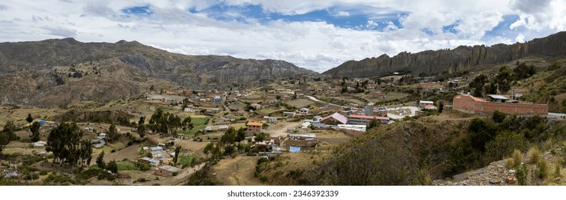 Overland travels in Bolivia, South America: Exploring the mountainous outskirts of the highest-lying administrative capital in the world: La Paz - Panorama - Shutterstock ID 2346392339