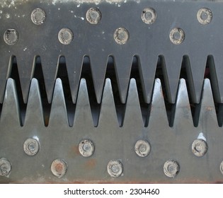 Overlapping Steel Teeth Of A Bridge Expansion Joint