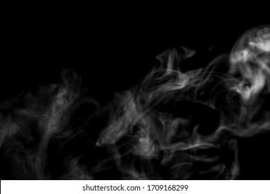 Overlay white soft smooth smoke steam natural swirl wave from water  Effect backgrounds isolated solid black wallpaper use for abstract pollution  wildfire  vapor  dry ice  hot food soup  mist