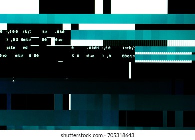 Overloading the graphics card on a computer. Glitches and code on the screen