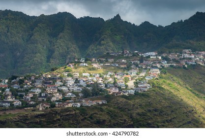 Overlook View Of Hill Side House In Honolulu