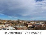 Overlooking downtown Helena, Montana with clouds in the sky