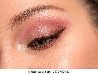 Overlooking eyes eye shadow makeup close-up makeup eye makeup