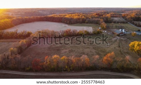 Overlooking the forest in Brandywine Valley in First State National Historical Park from nearby farms, Wilmington, Delaware