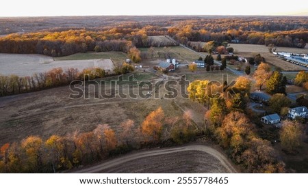 Overlooking the forest in Brandywine Valley in First State National Historical Park from nearby farms, Wilmington, Delaware