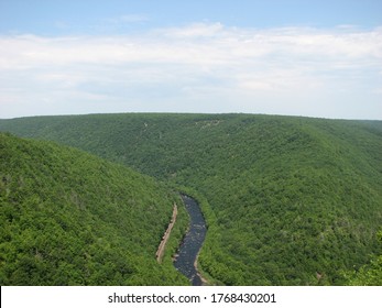 Overlooking The Lehigh River In Lehigh Gorge State Park