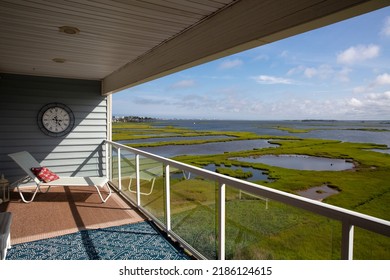 Overlooking Ocean City, Maryland And The Wetlands From A Vacation House Balcony At Fenwick Island, Delaware, USA