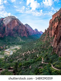 Overlooking the Zion Valley Canyon Landscape at Zion National Park, Utah, USA - Shutterstock ID 1489290359