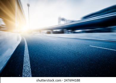 Overpass Bridge, Low Angle View At Shanghai China.