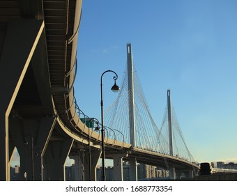  Overpass And Cable-stayed Bridge Low Angle View