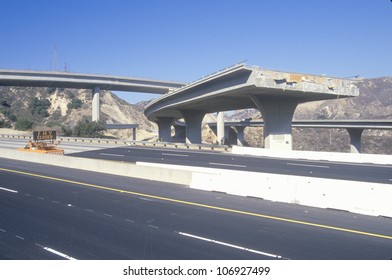 Overpass that collapsed on Highway 10 in the Northridge/Reseda area at the epicenter of earthquake in 1994