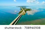 Overseas highway to Key West island, Florida Keys, USA. Aerial view beauty nature. 