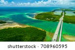 Overseas highway to Key West island, Florida Keys, USA. Aerial view beauty nature. 