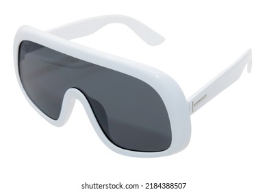 Oversize Polarized Sunglasses Black Lens White Frame Glasses For Men And Women Top Front View