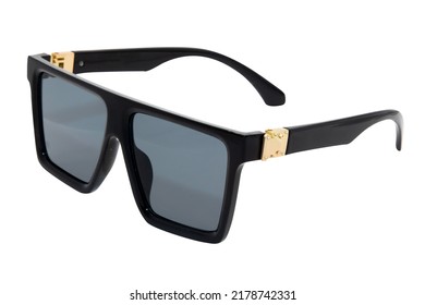 oversize square sunglasses black frame   lens top front view