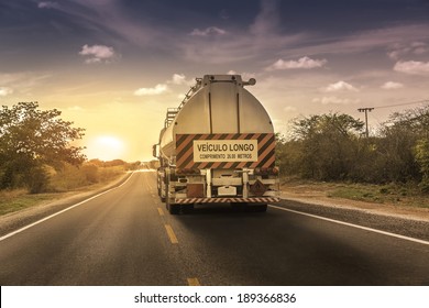 Oversize Truck With Trailer In Northern Brazil