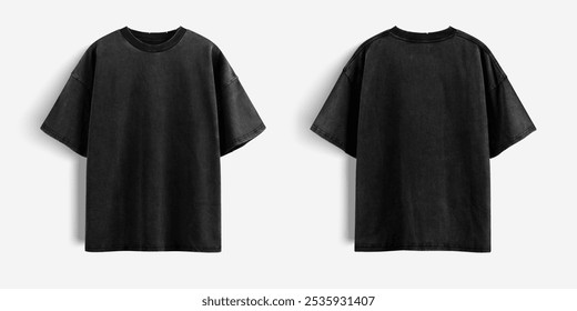 oversized washed t-shirt black, front and back oversized tees, vintage