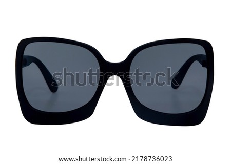Oversized women sunglasses retro cateye glasses black frame with grey lens front view