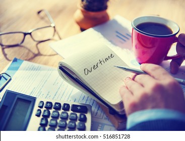 Overtime Additional Working Hours Hard Work Overload Concept - Shutterstock ID 516851728