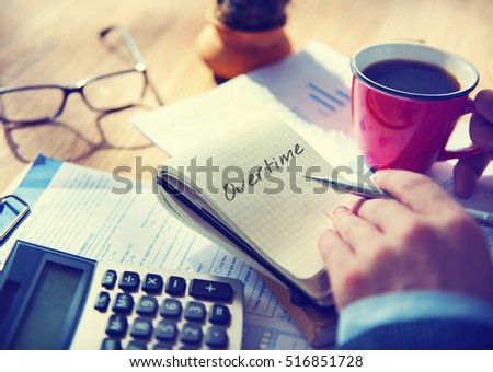 Overtime Additional Working Hours Hard Work Overload Concept