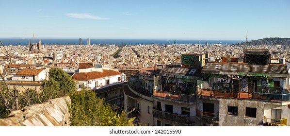 Overview of Barcelona from park Guell