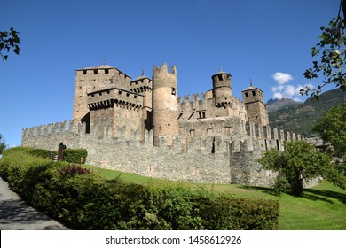 Overview of the castle of Fenis in Aosta Valley - Italy - Shutterstock ID 1458612926