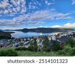 Overview of houses near a lake in kelowna 