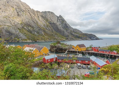 Overview Of Nusfjord A Traditional Fishing Village Along The Vestfjorden