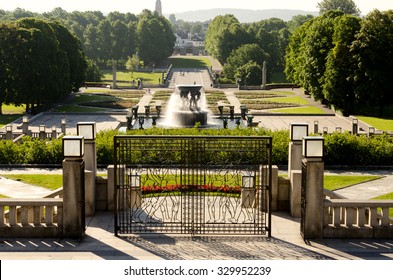 Overview On Frogner Park In Oslo Norway