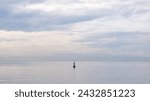 Overview of the sea from the coastal city of Rijeka, Croatia, on a stormy day