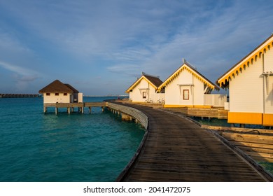 Overwater Villas At Daytime. Crossroads Maldives, Saii Lagoon Hotel. July 2021