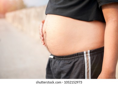 Overweight Man On Street