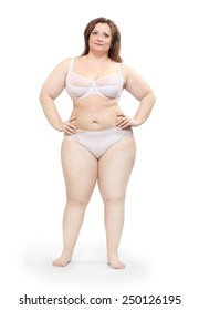 Overweight woman dressed in bikini.
