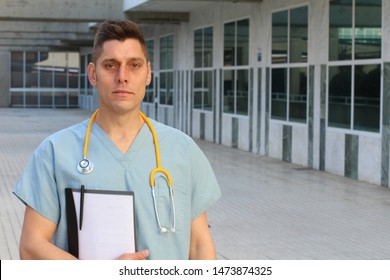 Overworked healthcare worker looking exhausted