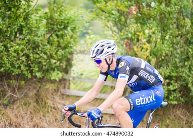 OVIEDO - AUGUST 28: ETIXX - QUICK STEP Team's Cyclist David De La Cruz Rides On The Competition Tour Of Spain (La Vuelta) In Oviedo On August 28, 2016