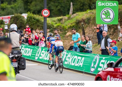 OVIEDO - AUGUST 28: ETIXX - QUICK STEP Team's Cyclist David De La Cruz Rides On The Competition Tour Of Spain (La Vuelta) In Oviedo On August 28, 2016