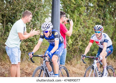 OVIEDO - AUGUST 28: ETIXX - QUICK STEP Team's Cyclist David De La Cruz Rides On The Competition Tour Of Spain (La Vuelta) In Oviedo On August 28, 2016