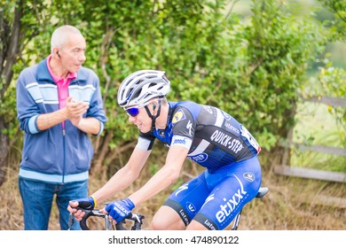 OVIEDO - AUGUST 28: ETIXX - QUICK STEP Team's Cyclist David De La Cruz Rides On The Competition Tour Of Spain (La Vuelta) In Oviedo On August 28, 2016