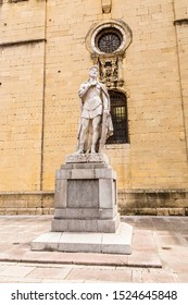 OVIEDO, SPAIN - JUN 19, 2017: Monument To Alfonso II, King Of Asturias