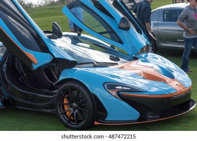 Owen Sound, Ontario - 09/18/2016: Mclaren P1 Blue - 2016 Cobble Beach Concours DElegance