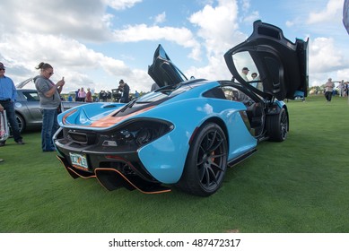 Owen Sound, Ontario - 09/18/2016: Mclaren P1 Blue - 2016 Cobble Beach Concours DElegance