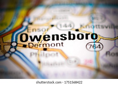 Owensboro. Kentucky. USA On A Geography Map